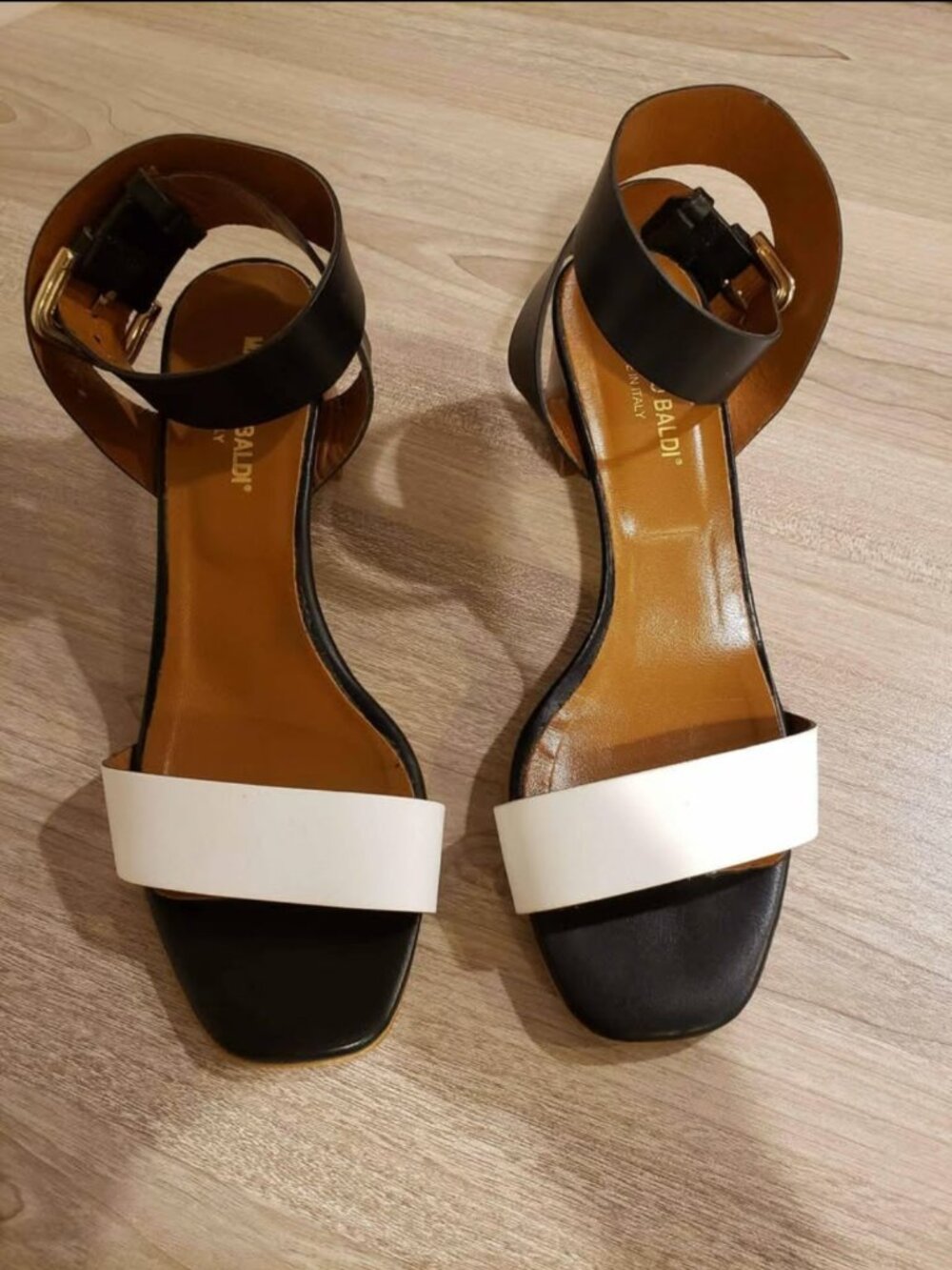 Black and White Block Heels